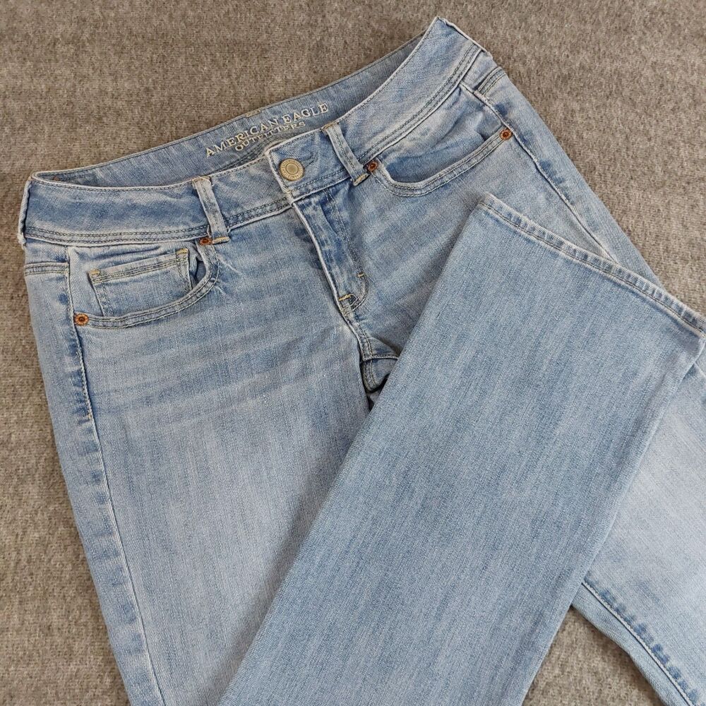 American Eagle Kick Boot Stretch Jeans Women's 8R (Fit 31x31) Blue Low Rise